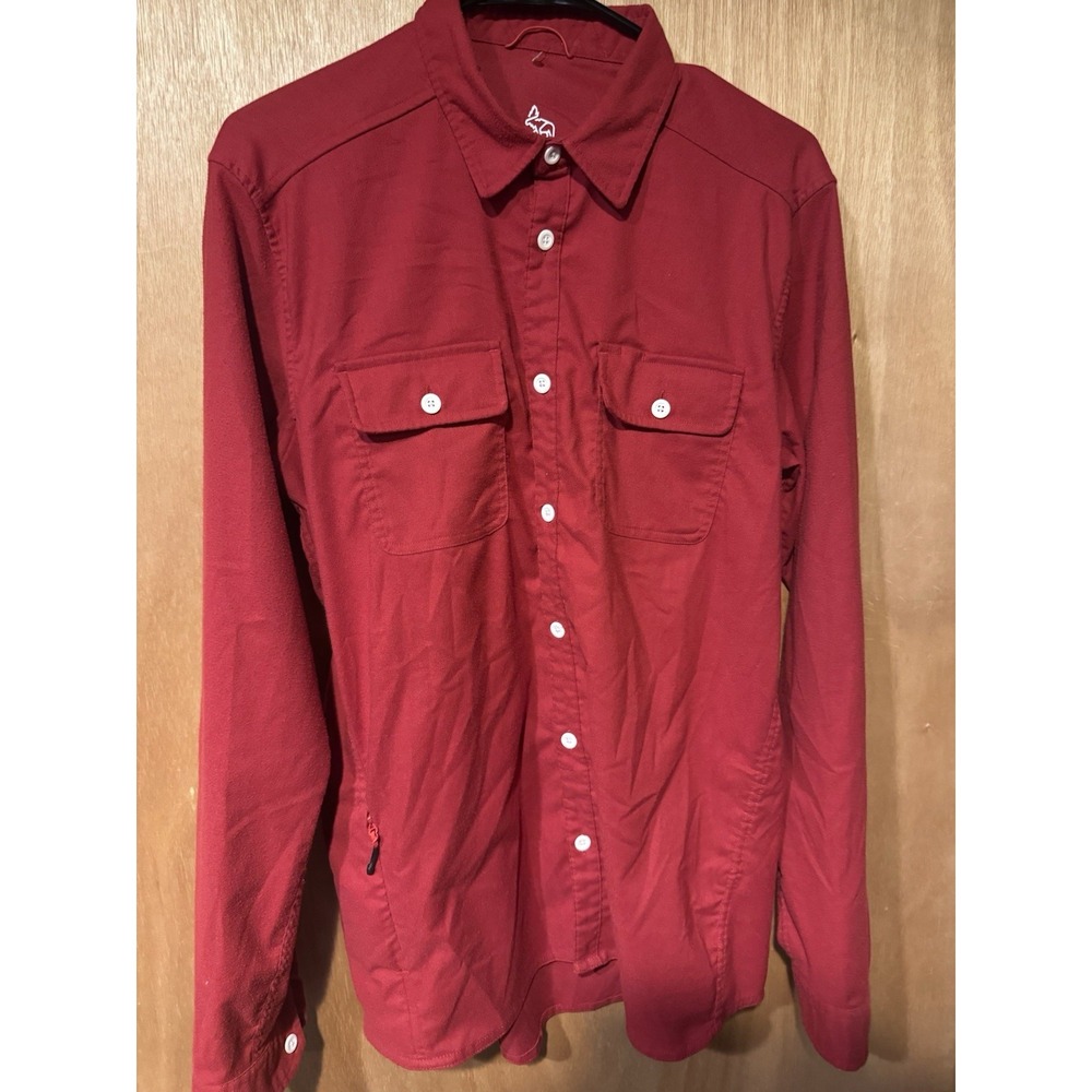 Western Rise Shirt Mens Medium Red Long Sleeve Flannel Outdoor (I1)